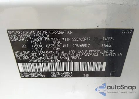 2018 Toyota Rav4 Xle from USA, damaged, VIN JTMWFREV0JJ164636